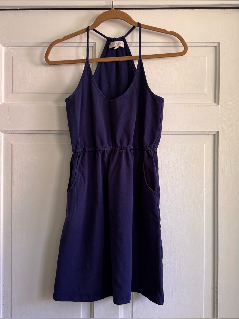 Synergy Organic Clothing Navy Halter Pocket Mini Dress Size XS